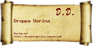 Droppa Dorina névjegykártya